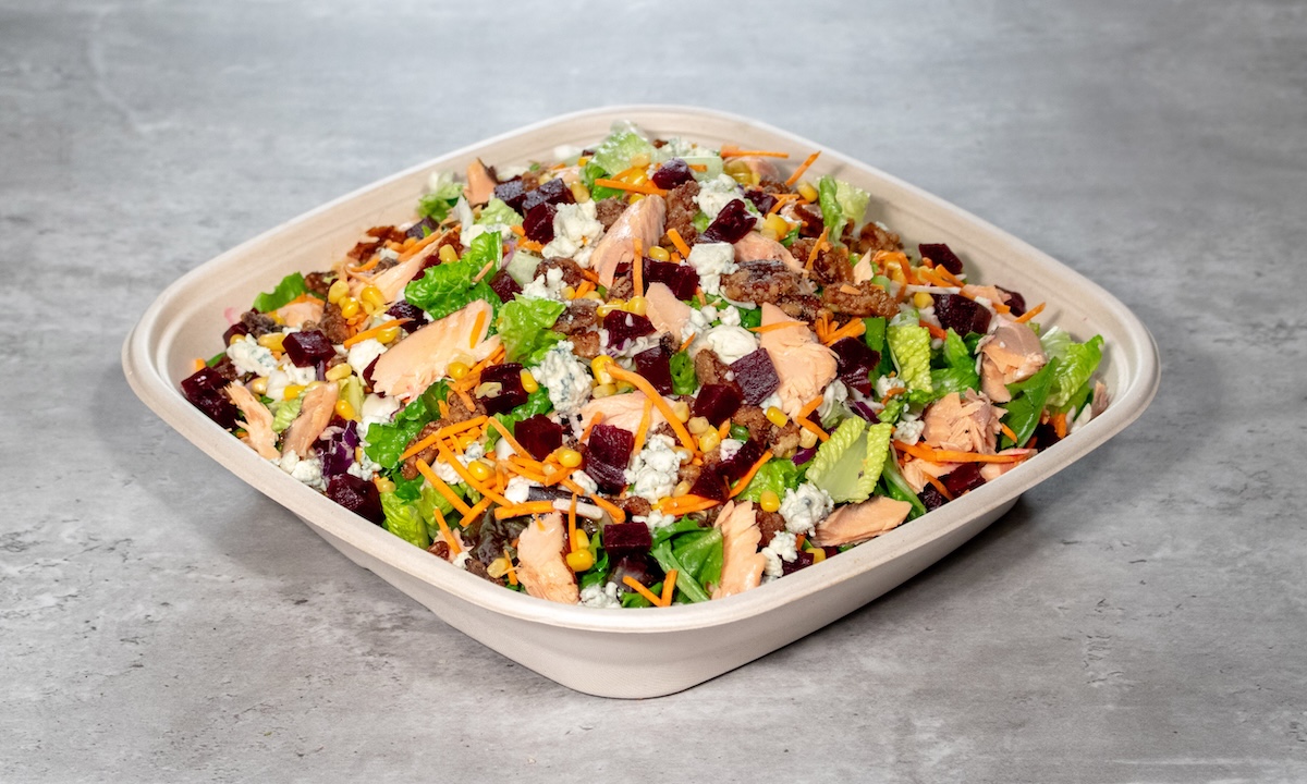 Rainbow Salad with Salmon